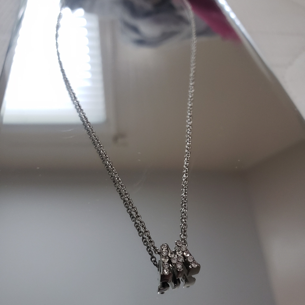 "M" Rinestone Necklace